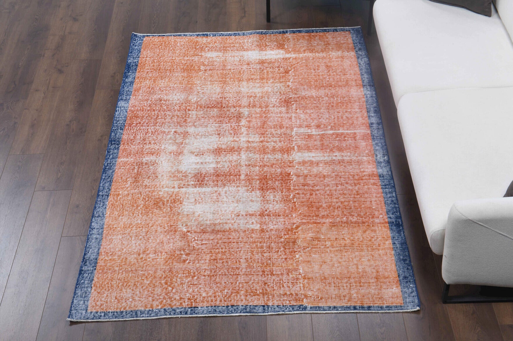 Handmade wool rug from Anatolia, Turkey – Vintage Solid Area Rug 4'10" x 7'6"