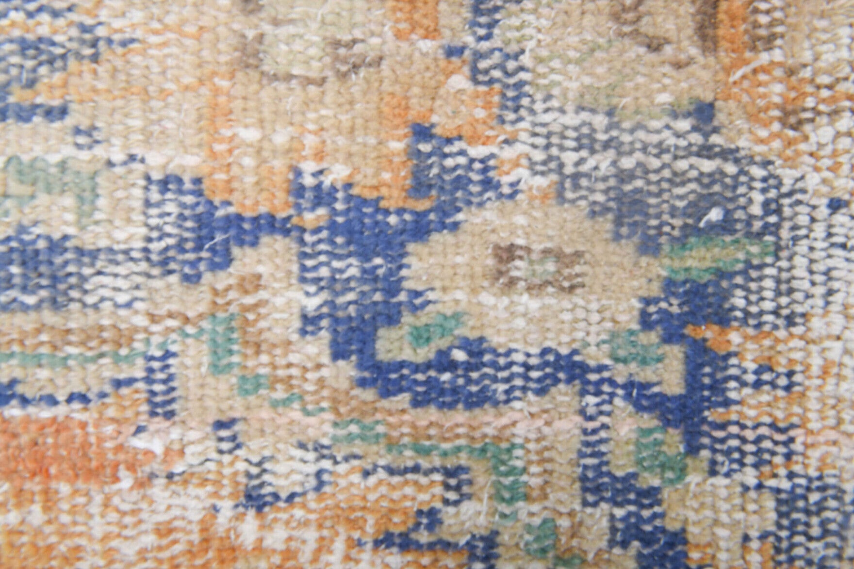 Sevyar rug: 1950s handmade Anatolian rug with oriental motifs and cotton backing