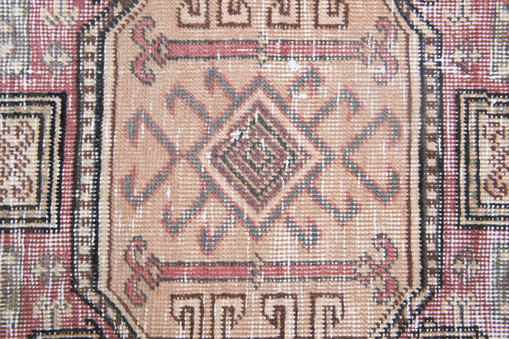 Authentic Anatolian vintage area rug (1970s) with ikat design – one-of-a-kind at Fame Rugs
