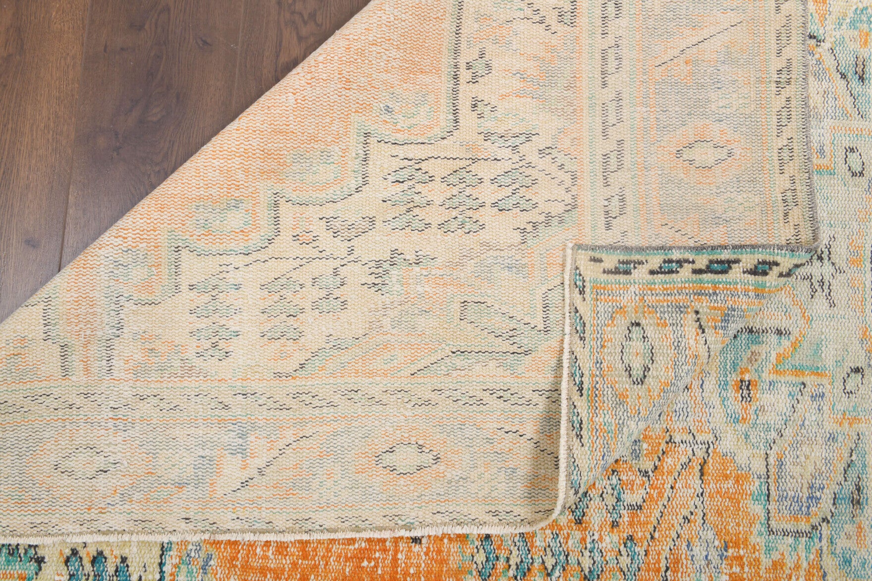 176x281 cm antique washed vintage Anatolian area rug – Salyan, low pile, wool
