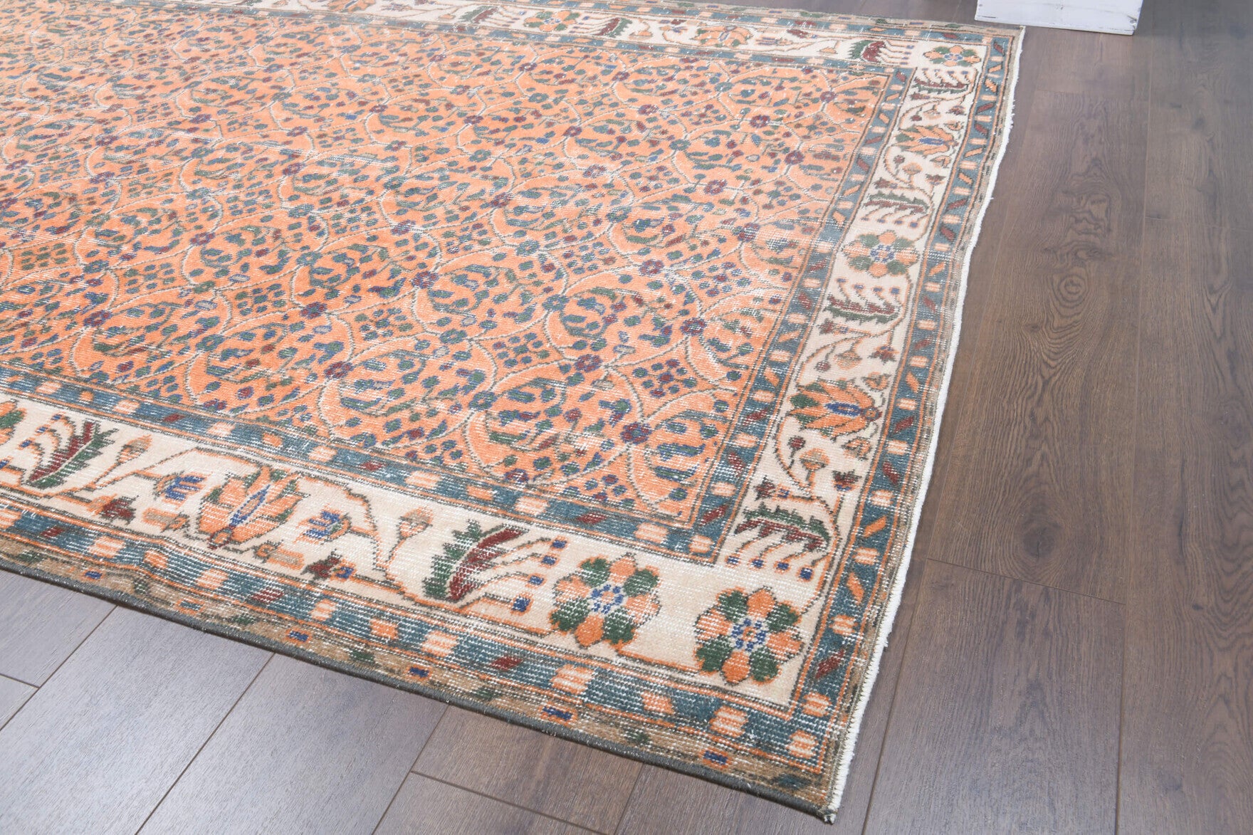 180x286 cm vintage Turkish area rug – Sahragonca, low pile, wool