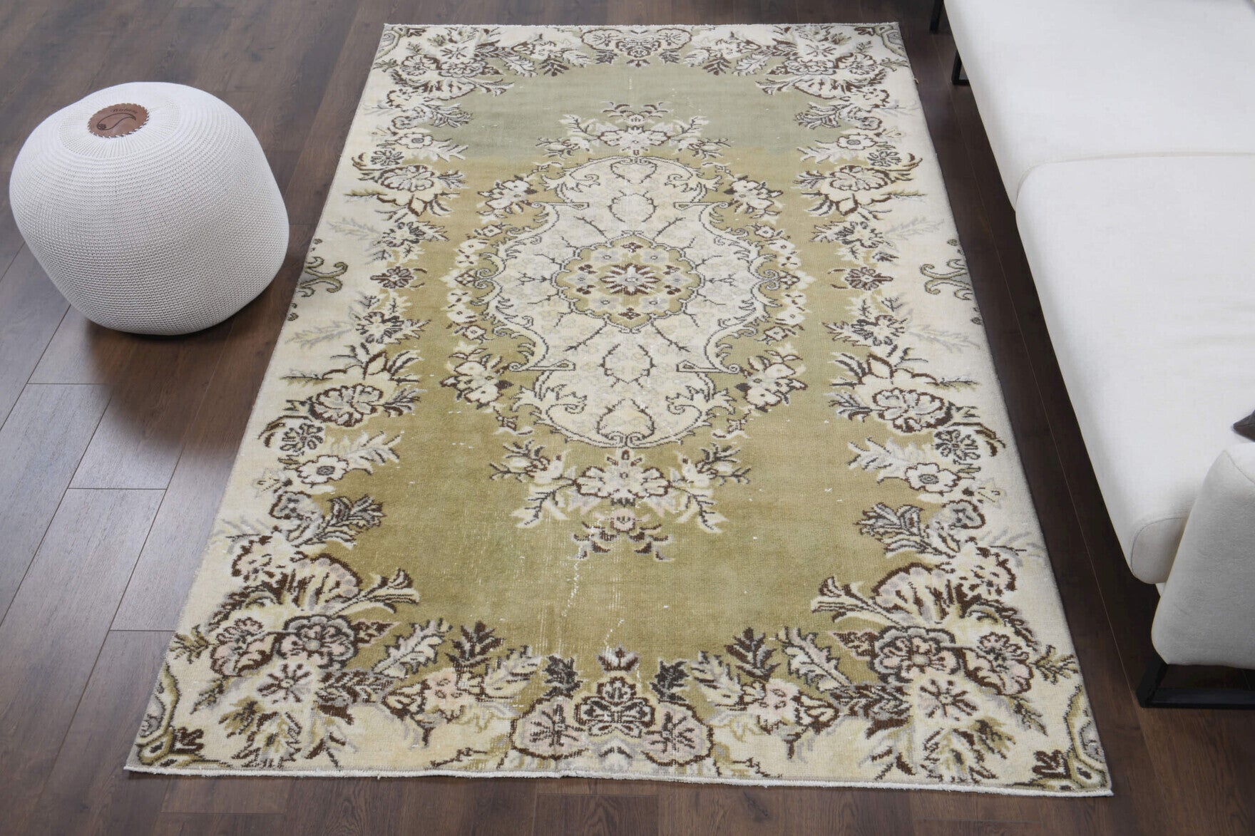 152x248 cm vintage Anatolian area rug – Petrolampe, low pile, wool