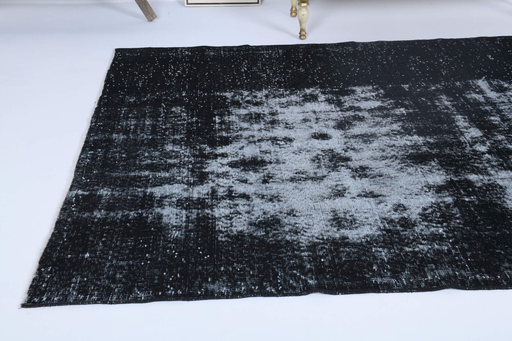 One-of-a-kind 1960s Anatolian overdyed vintage area rug in wool, 4'11" x 8'