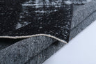 Handmade wool rug from Anatolia, Turkey – Vintage Turkish Black Area Anatolian Rug 4'11" x 8'
