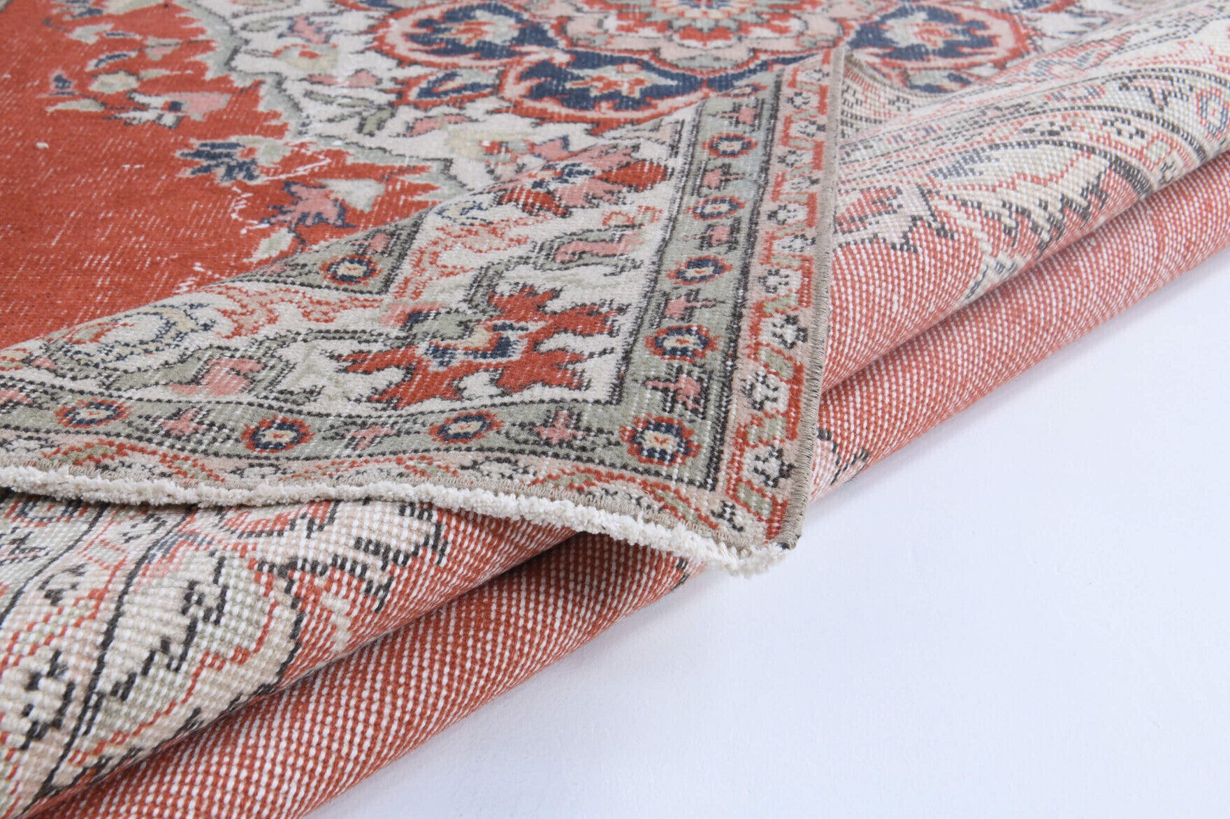 Hand-crafted Anatolian vintage rug Nevmelek in wool, 1970s