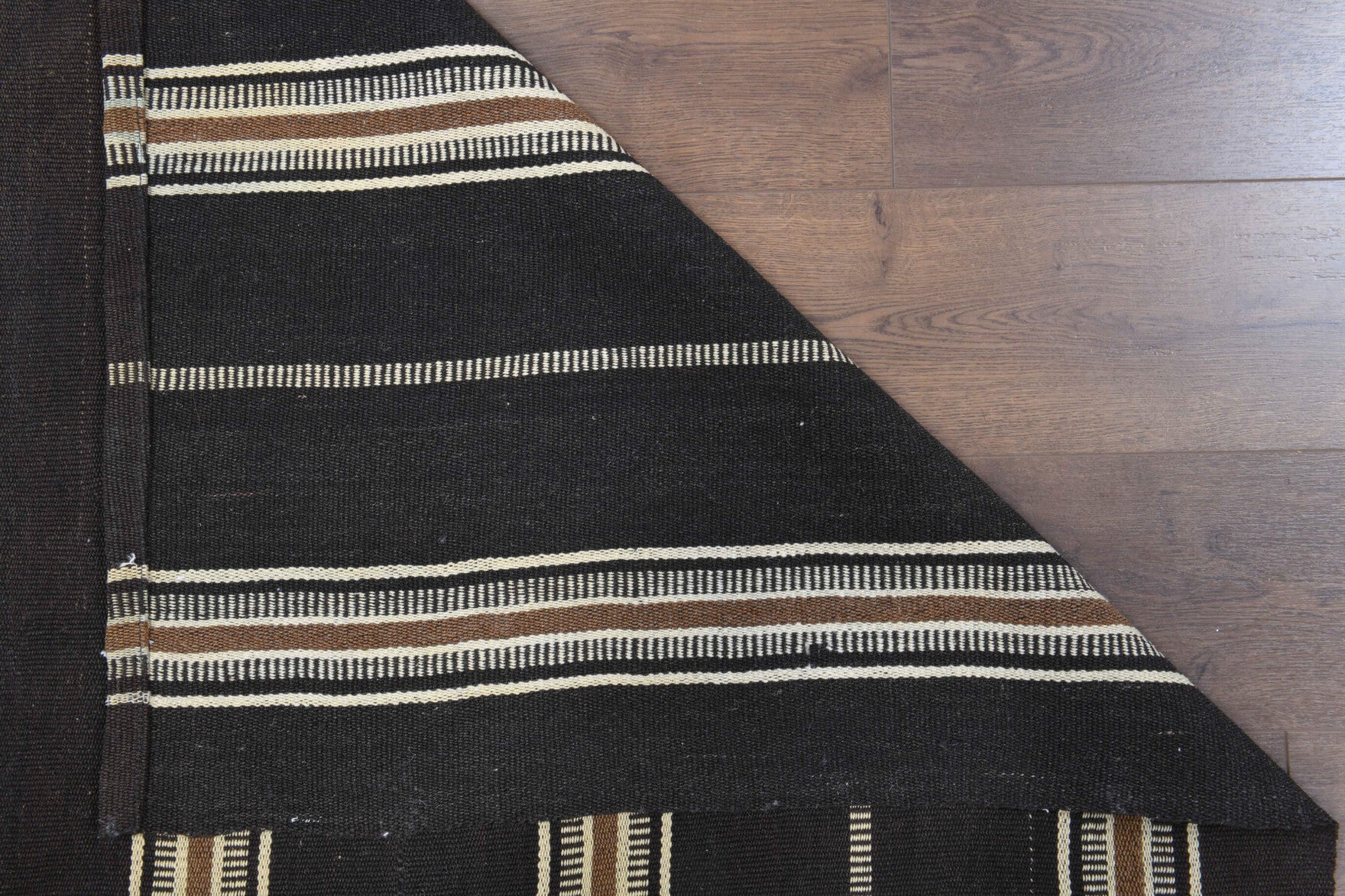 Sevginil – vintage striped kilim for living room or bedroom, 6'3" x 11' (190x336 cm)