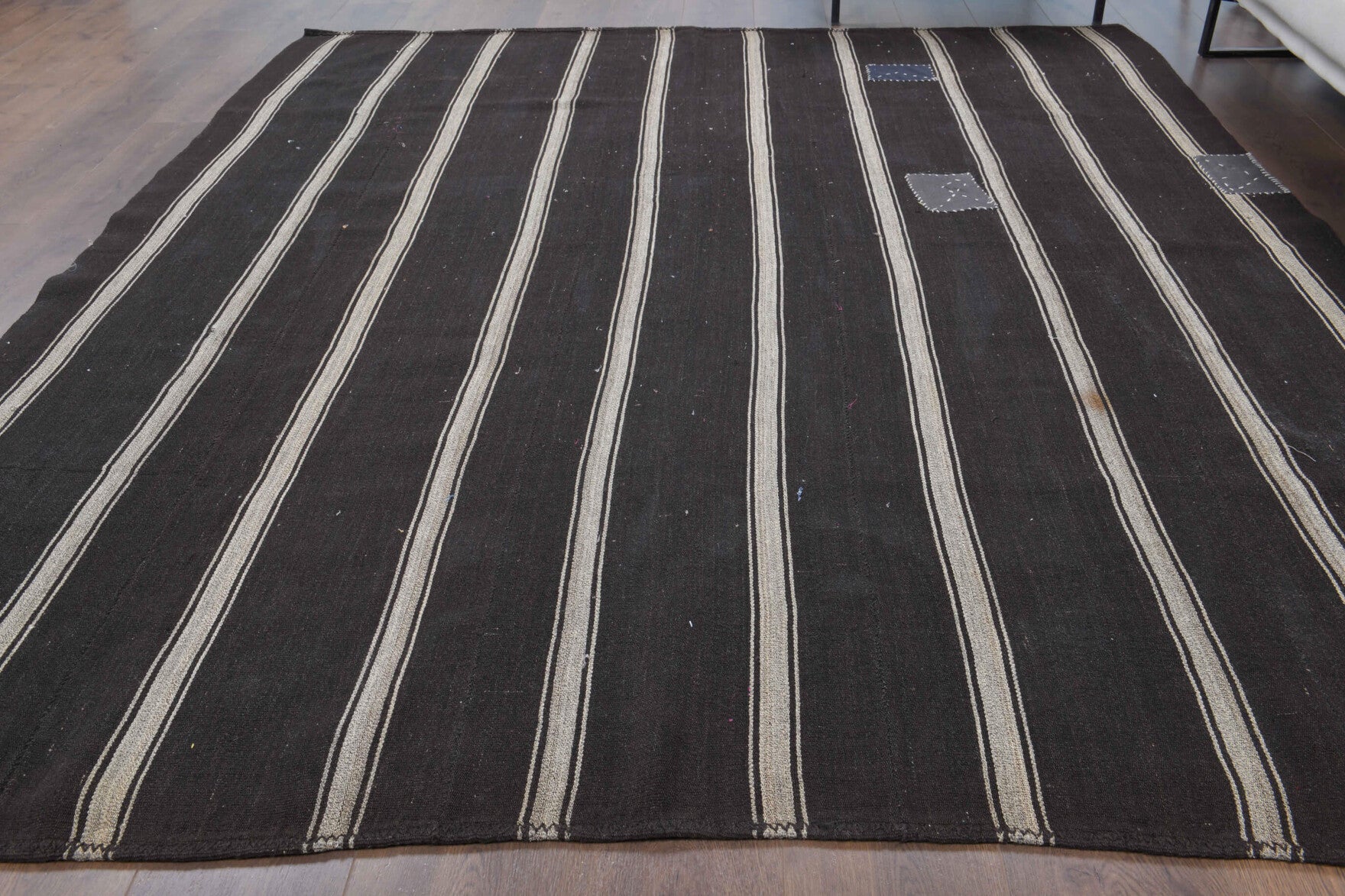 One-of-a-kind 1960s Anatolian vintage kilim rug in wool, 7'1" x 8'1"