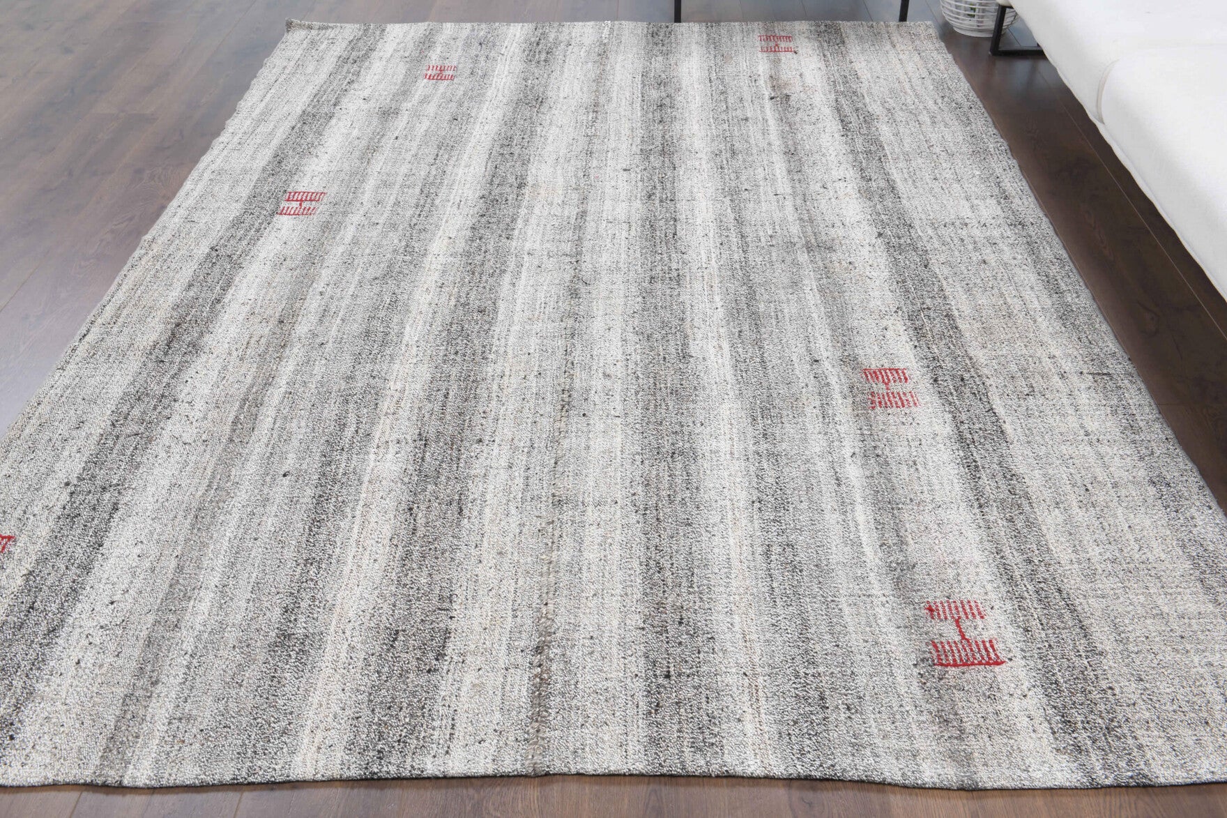 One-of-a-kind 1960s Anatolian vintage kilim rug in wool, 6'3" x 8'6"