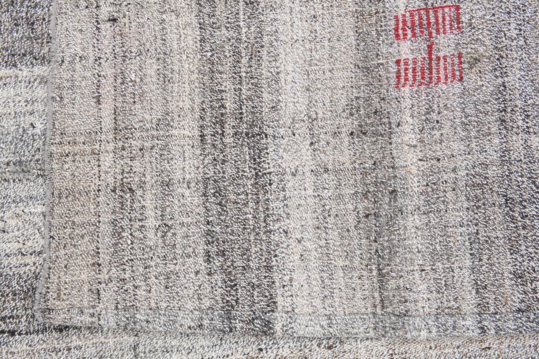 Authentic Anatolian vintage kilim rug (1960s) with striped design – one-of-a-kind at Fame Rugs