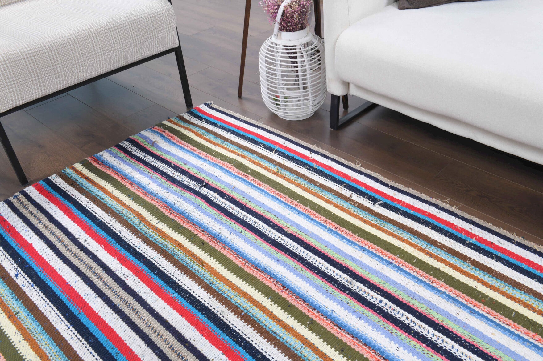 One-of-a-kind 1960s Anatolian vintage kilim rug in wool, 5'3" x 10'7"