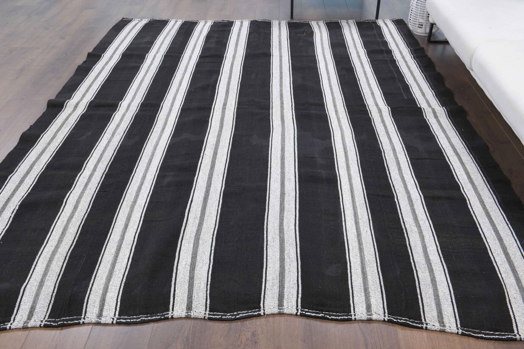 One-of-a-kind 1960s Anatolian vintage kilim rug in wool, 7'3" x 9'6"