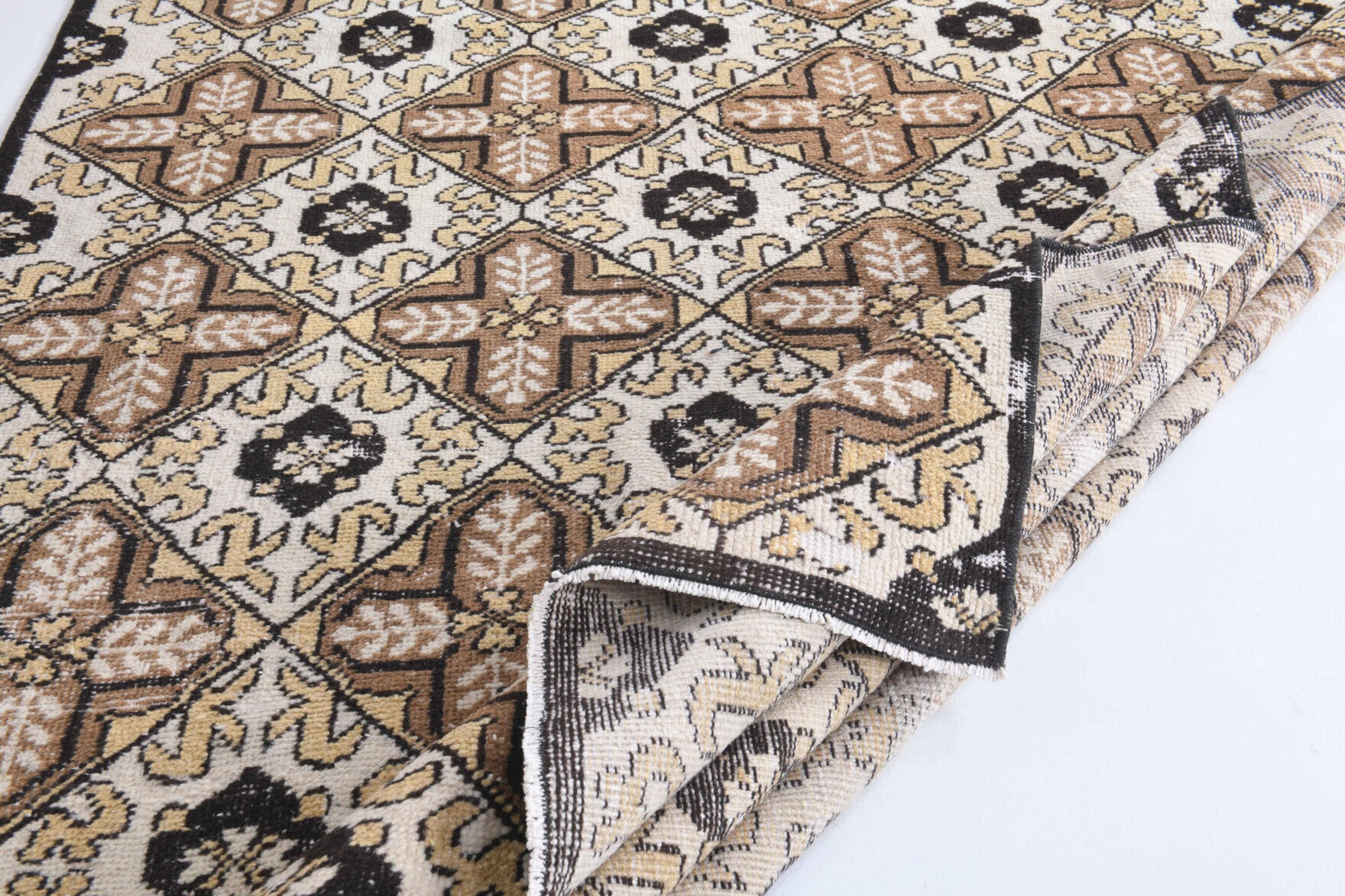 158x300 cm vintage Anatolian area rug – Rhodanthe, low pile, wool