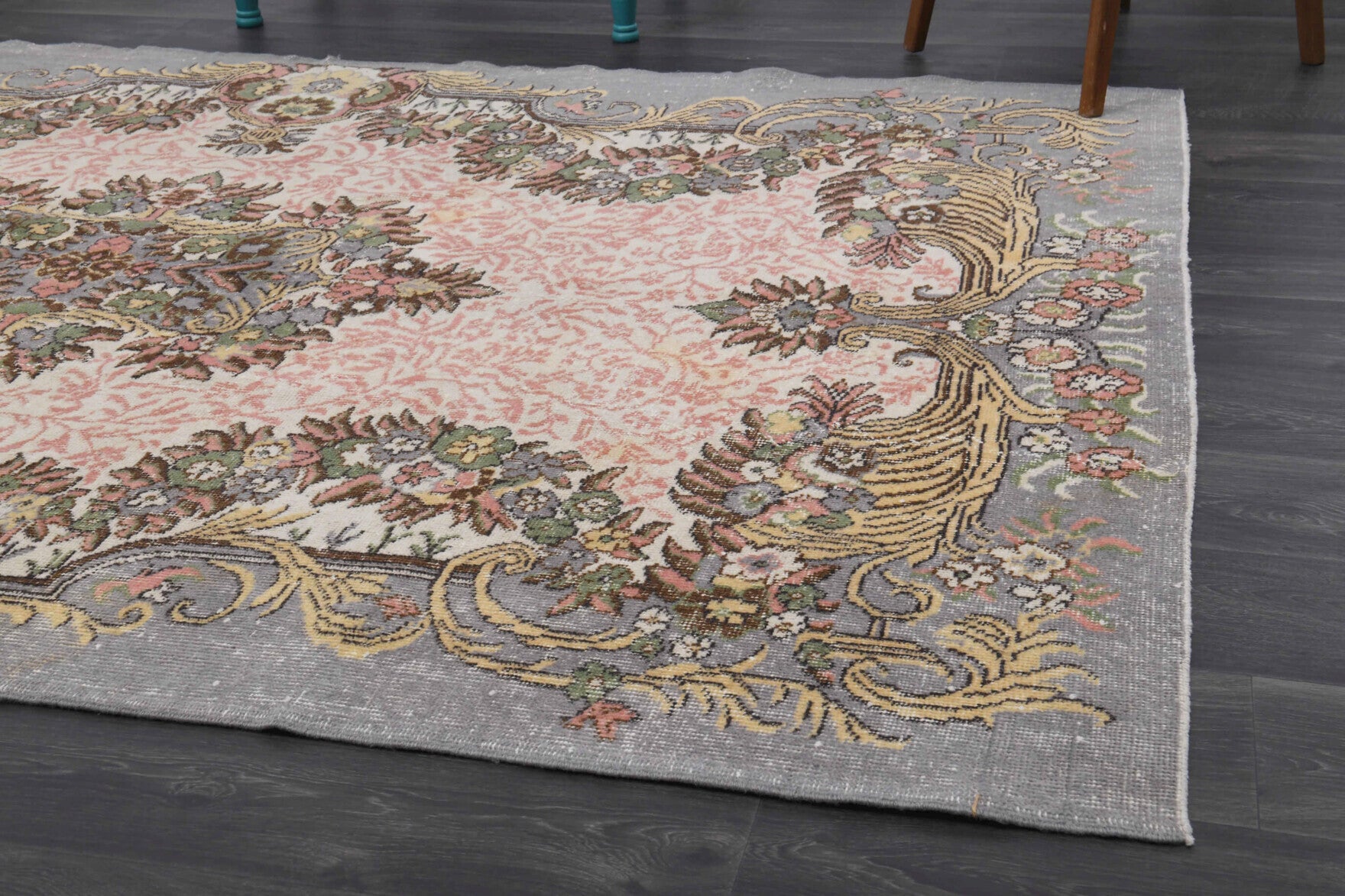 180x270 cm vintage Anatolian area rug – Eleuthecharis, low pile, wool