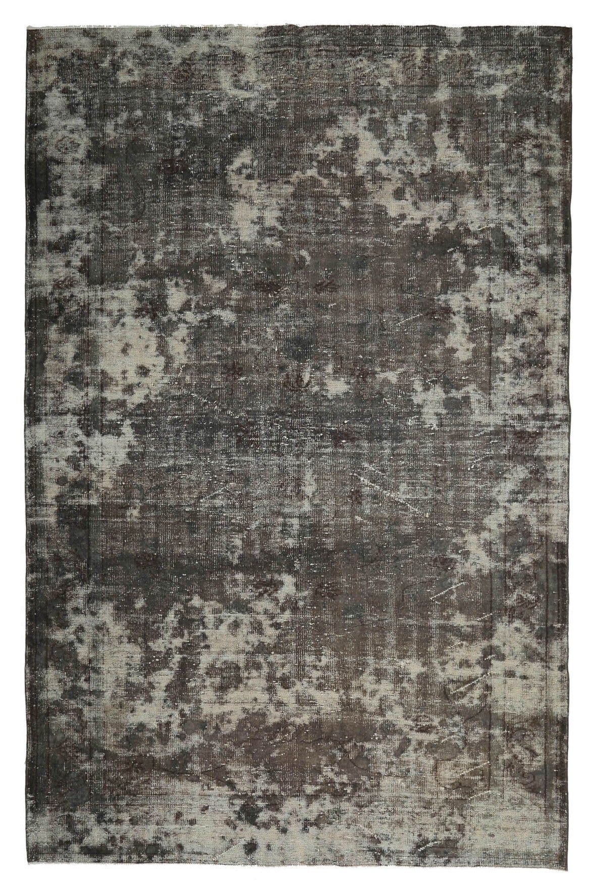 Distressed Black Anatolian Vintage Area Rug