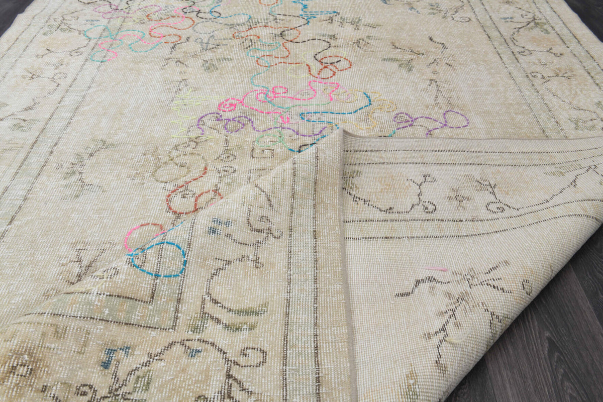 Custom Design Vintage Oushak Area Rug in wool – 1970s piece from Anatolia, Turkey | Fame Rugs