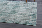 Distressed Vintage Green Oushak Rug