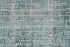 Distressed Vintage Green Oushak Rug