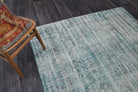 Distressed Vintage Green Oushak Rug