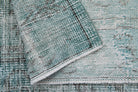 Distressed Vintage Green Oushak Rug