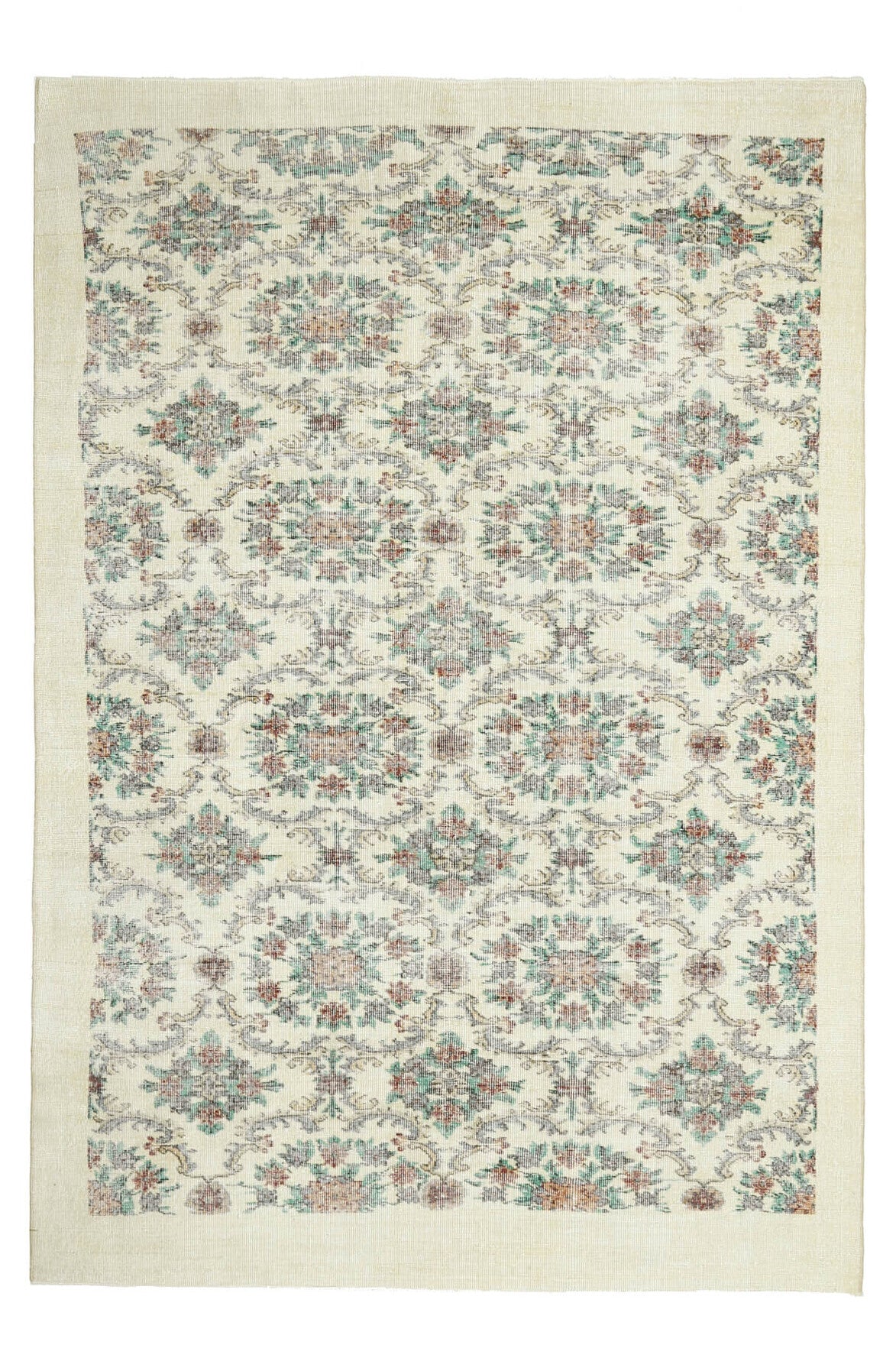 Allover Floral Hereke Vintage Rug