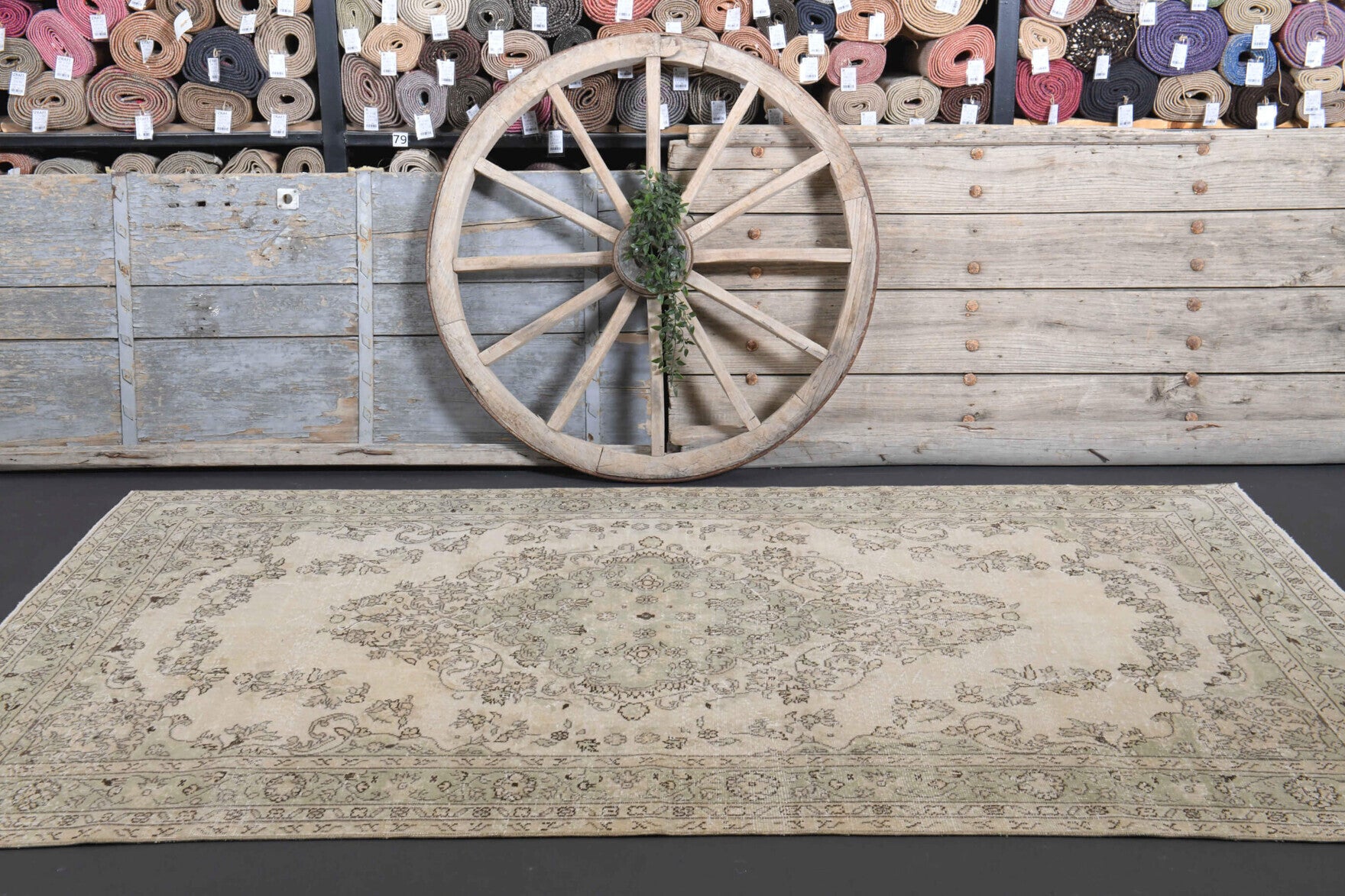 Vintage Oushak Handmade Wool Rug