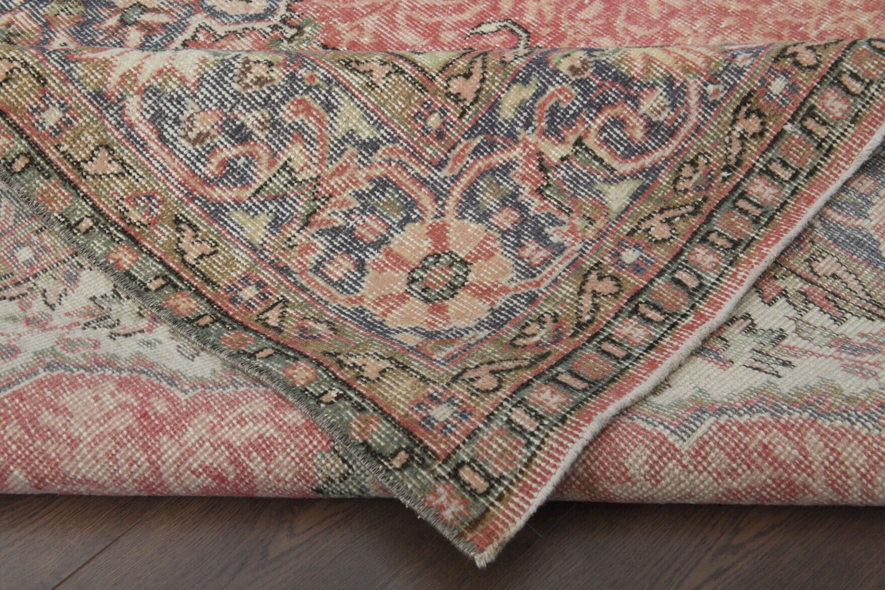 179x286 cm vintage Persian area rug – Orithyia, low pile, wool