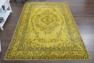 Yellow Vintage Area Oushak Rug