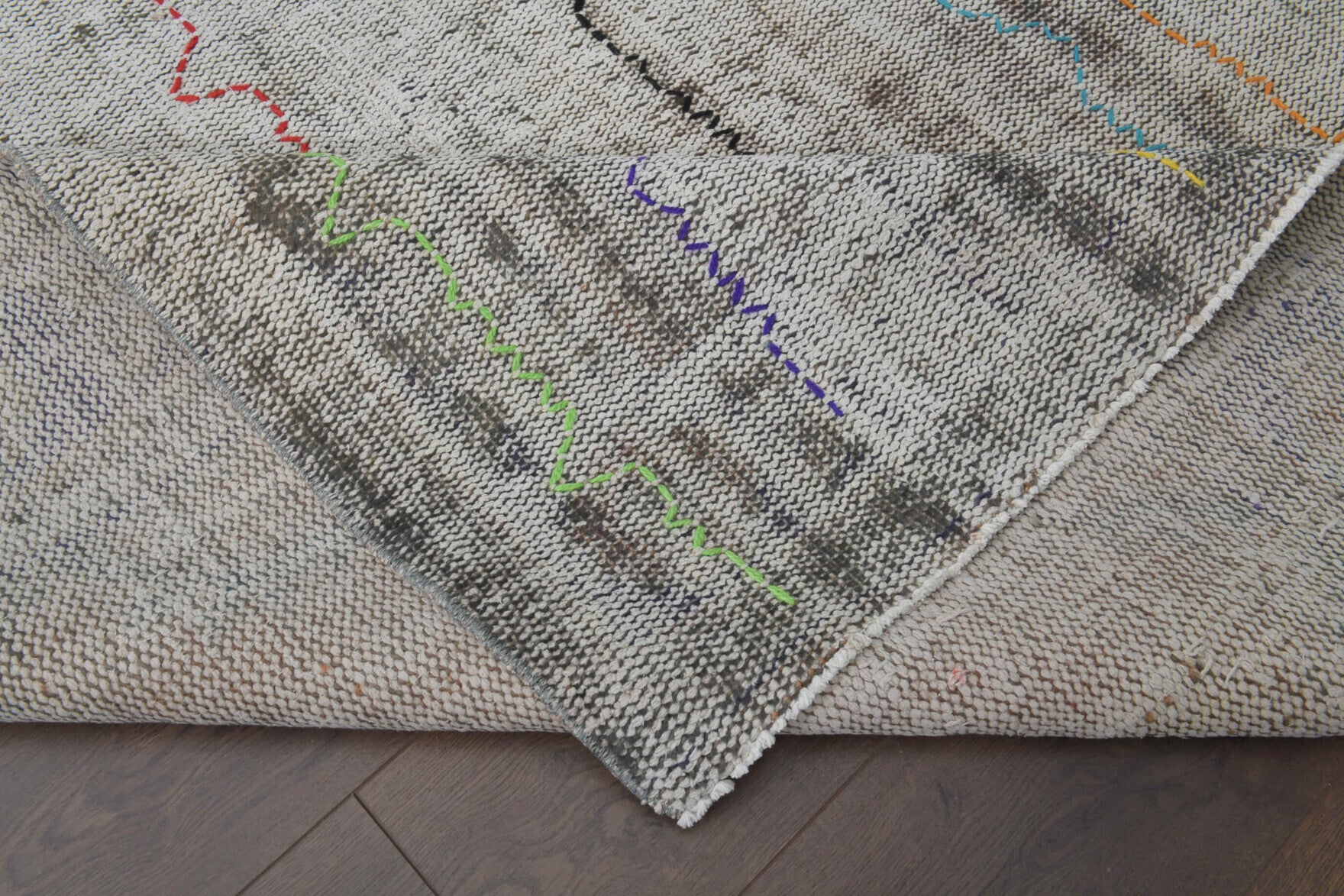 162x289 cm distressed vintage Anatolian area rug – Nilaynur, low pile, wool
