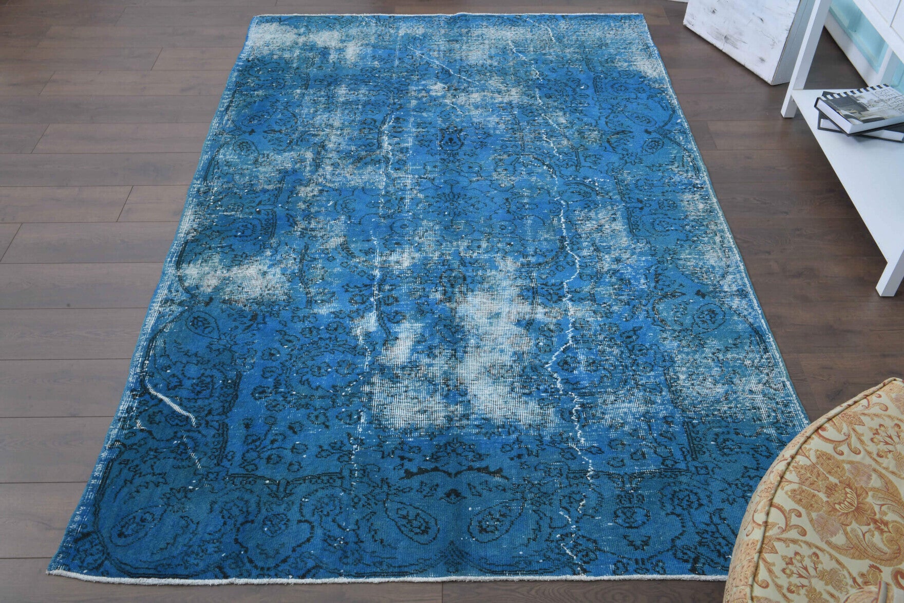 Blue Vintage Area Oushak Rug