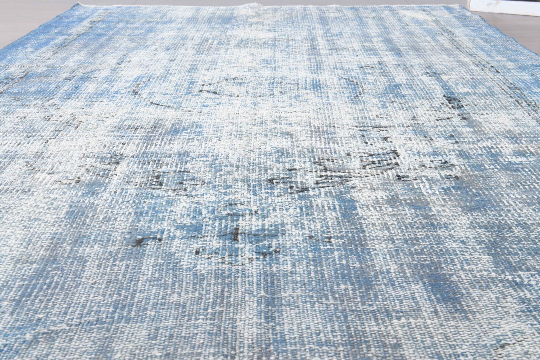 Vintage Oushak Blue Area Rug