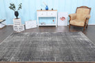 Solid Gray Vintage Area Anatolian Rug