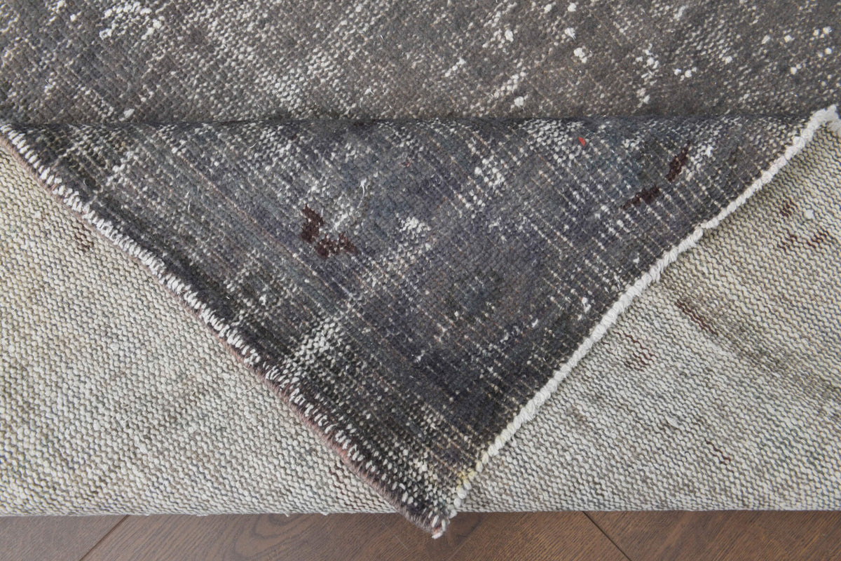 Solid Gray Vintage Area Anatolian Rug