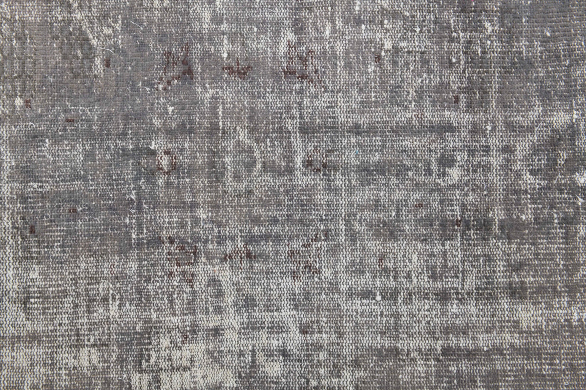 Solid Gray Vintage Area Anatolian Rug