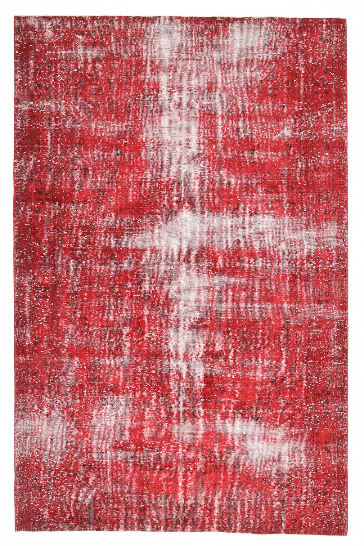 1970s Overyded Red Anatolian Carpet