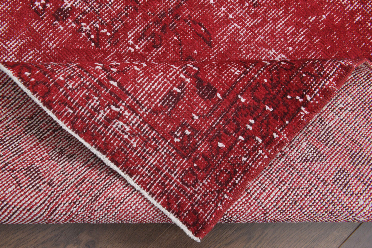 Hand-crafted Anatolian overdyed vintage rug Ceylansad in wool, 1970s