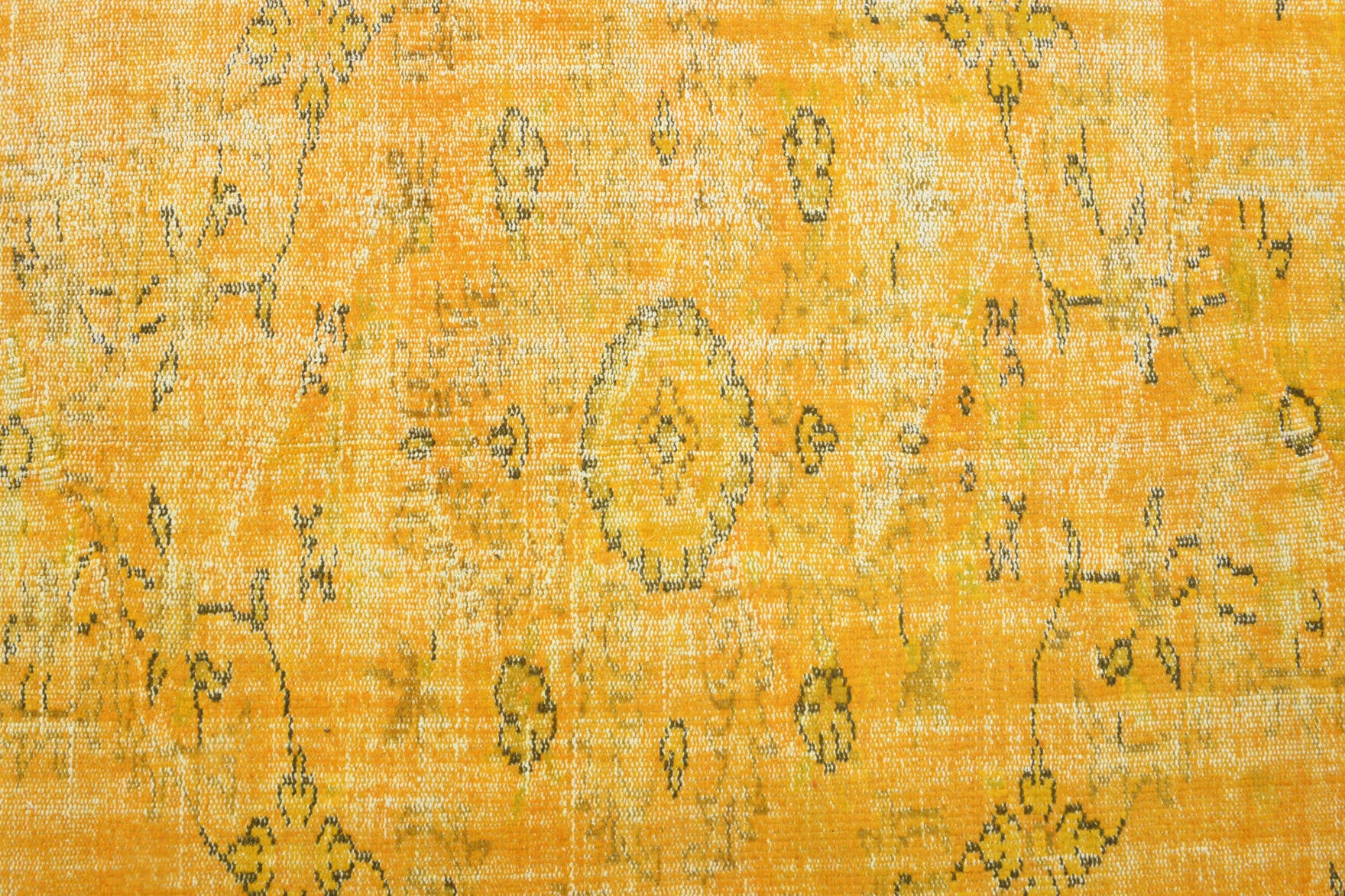 Vintage Yellow Rug, Turkish Area Anatolian Rug