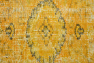 Vintage Yellow Rug, Turkish Area Anatolian Rug
