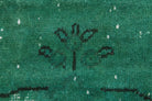 Overdyed Distressed Green Vintage Oushak Rug