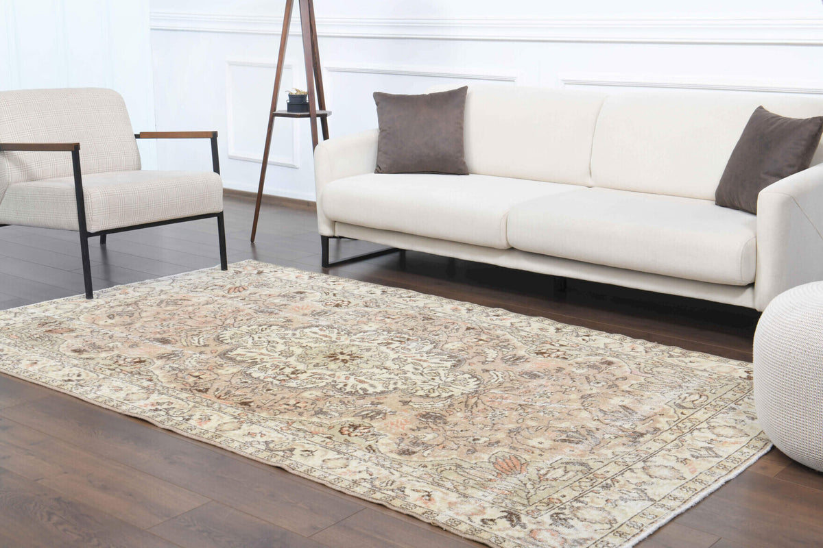 Champagne Pink - Vintage Floral Oushak Area Rug