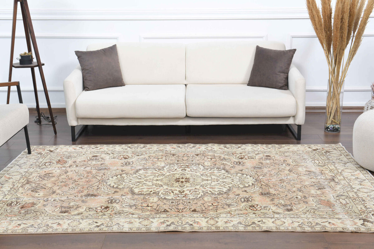 Champagne Pink - Vintage Floral Oushak Area Rug