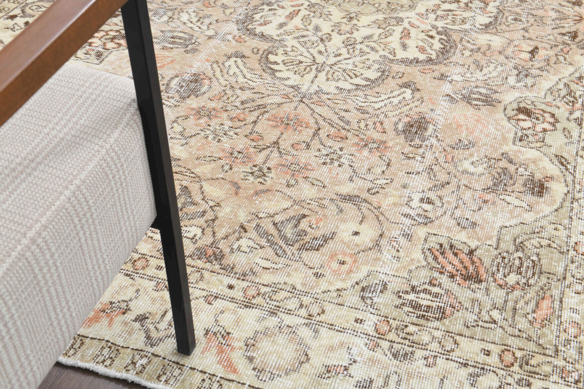 Champagne Pink - Vintage Floral Oushak Area Rug