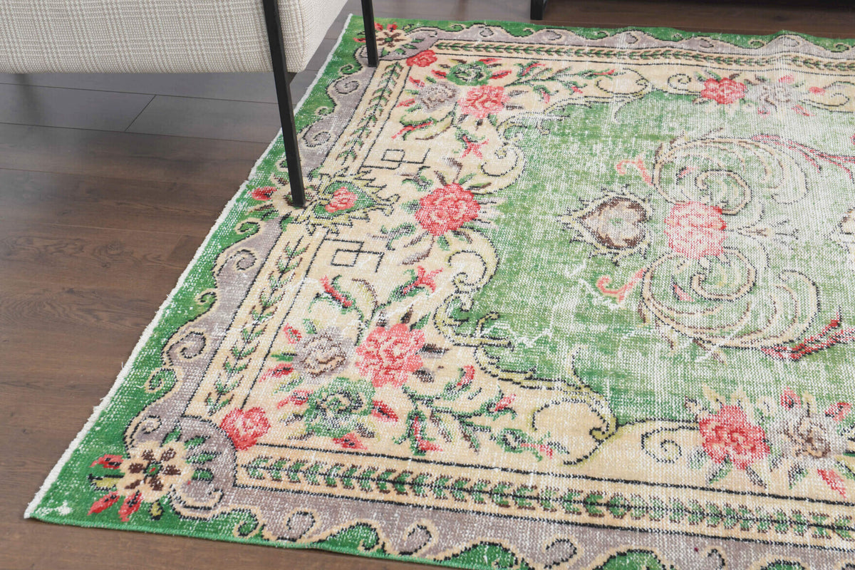 185x290 cm vintage Anatolian area rug – Peitho, low pile, wool