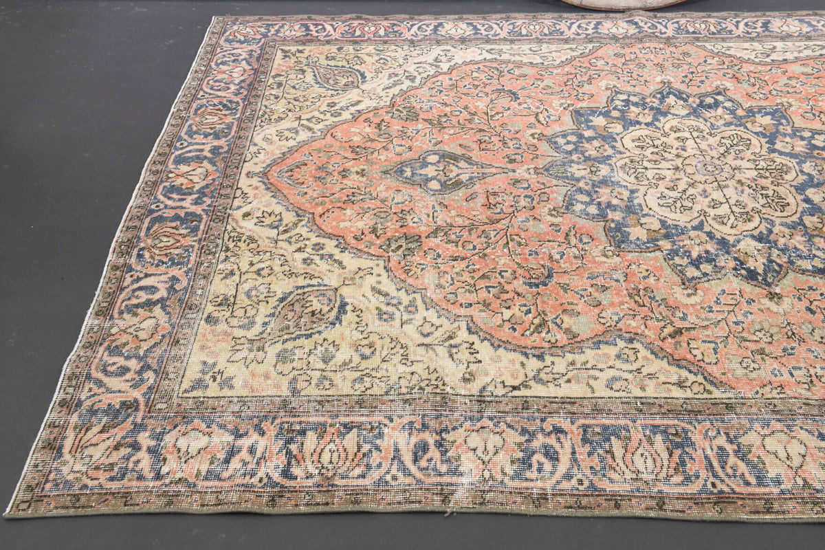 One-of-a-kind 1970s Persian vintage area rug in wool, 6'7" x 9'4"