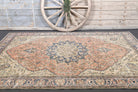 Polynesia rug: 1970s handmade Persian rug with oriental motifs and cotton backing