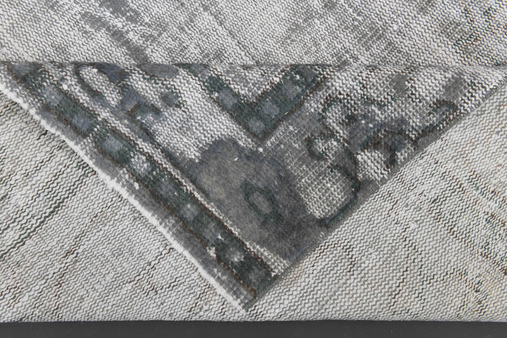 Hand-crafted Anatolian distressed vintage rug Sedefara in wool, 1970s