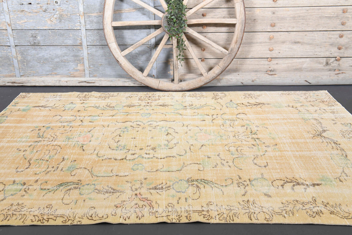 Semi-Antique Neutral Anatolian Area Rug