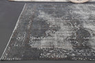 Gray Ethnic Vintage Distressed Anatolian Area Rug