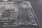 Gray Ethnic Vintage Distressed Anatolian Area Rug
