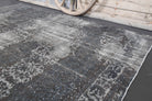 Gray Ethnic Vintage Distressed Anatolian Area Rug