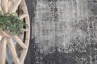 Gray Ethnic Vintage Distressed Anatolian Area Rug